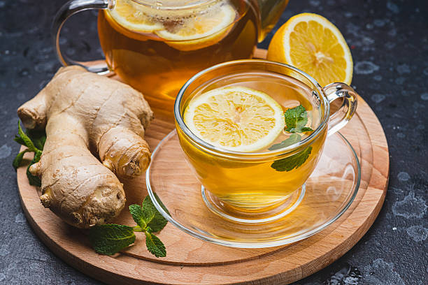istock Tea with lemon and ginger in a mug 2247591567