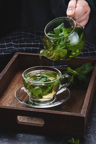 istock Mint tea in a glass mug 2247591999