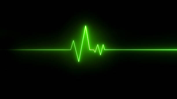 istock Green vital signs on medical monitors, neon green electrocardiogram (ECG) graph lines on black background. Medical concept showing heart rate. illustration 2247601304
