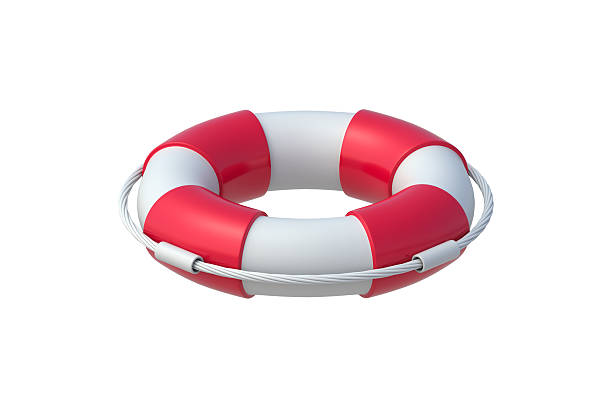 Lifeline isolated on white background. Ring for rescue. Survival equipment. 3d render