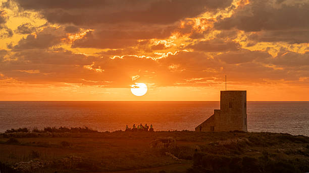 Sunset Ghajn Znuber Tower. Mellieha