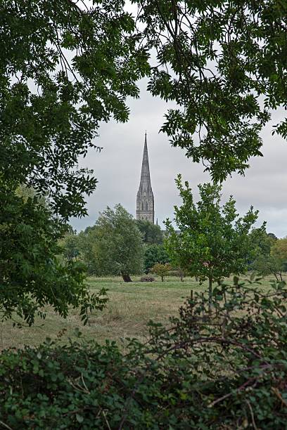 istock Rural landscape with the Salisbury Cathedral Wiltshire. 2247609821
