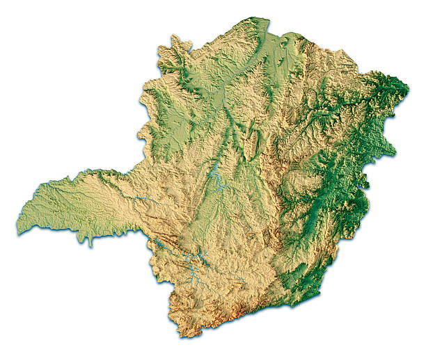 istock Minas Gerais Brazil Topographic Map 3D Render Isolated Color 2247609848