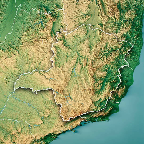 istock Minas Gerais Brazil Topographic Map 3D Render Color Border 2247609870