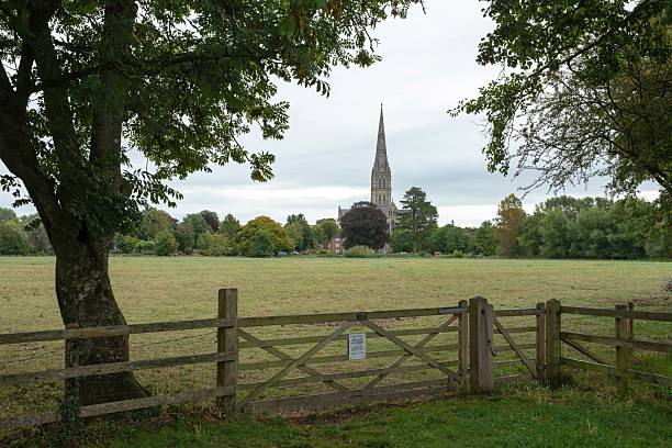 istock Rural landscape with the Salisbury Cathedral Wiltshire. 2247609881
