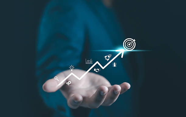 istock A business hand presenting a rising growth arrow with strategy icons, symbolizing innovation, success, and long-term development for marketing, finance, and corporate planning concepts. 2247610575