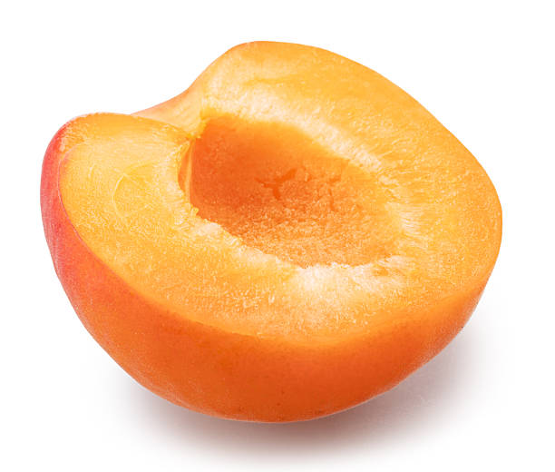 istock Ripe apricot cross section isolated on white background. File contains clipping path. 2247613733