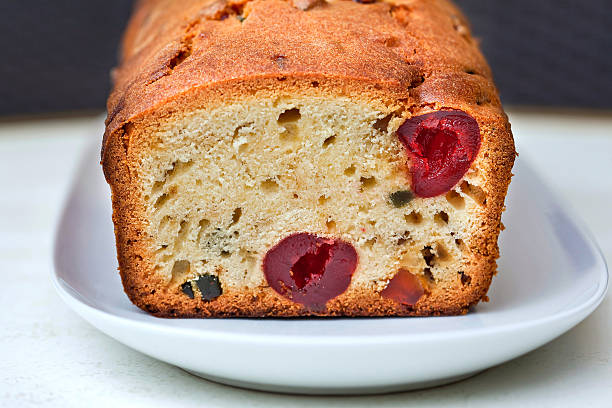 Close up of a candied fruit cake