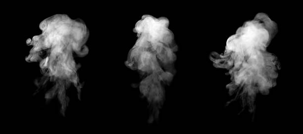 istock Dense white smoke rising on a black background, forming soft abstract clouds and atmospheric textures ideal for creative design, overlays, and modern visual concepts. 2247622760