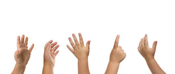 istock Kids showing hands on white background, closeup 2247624636
