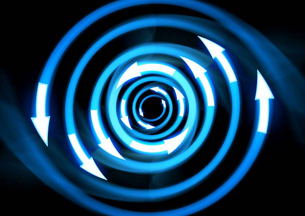 3d rendering of business growth and progress indicated by multiple blue light arrows