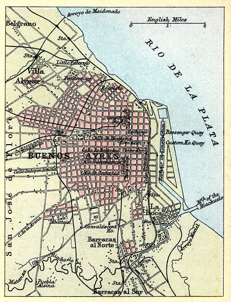 istock Antique map, City plan of Buenos Aires, Argentina, 1890s, 19th Century 2247639961