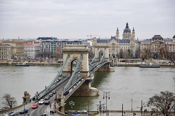 Széchenyi lánchíd over the Danube river in Budapest