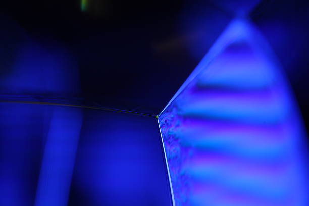 istock Purple liquid glowing chemical effect on black background, one illuminated object 2247640613