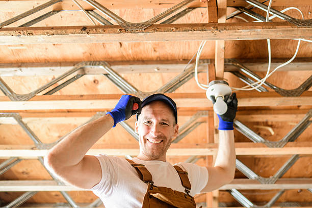 Electrician Male Working on basement electricity part