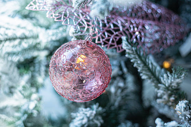 istock Decorative pink Christmas ornament glass ball 2247644587