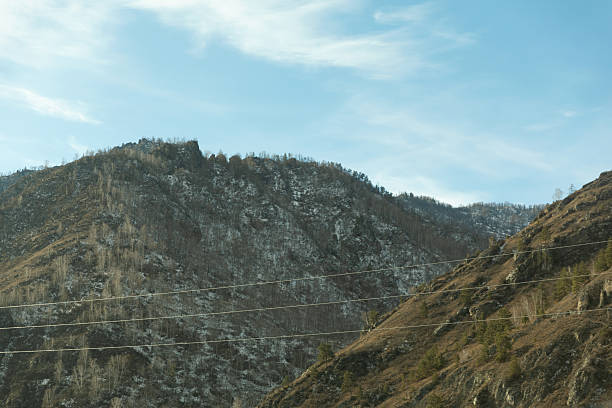 istock Mountain Slopes with Scattered Snow under Bright Sky 2247645255