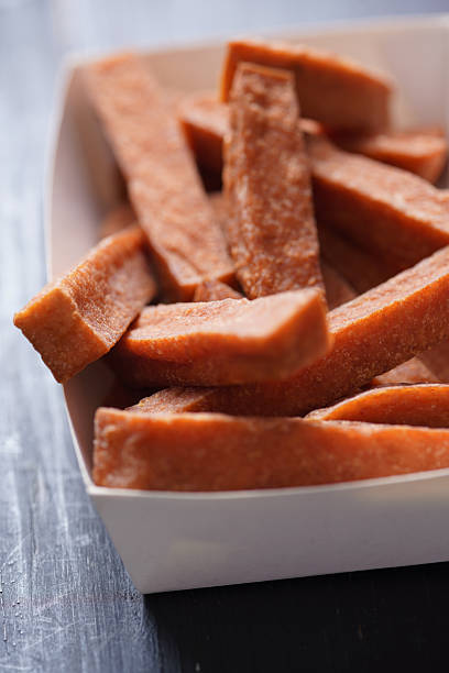 tray of spiced ham chips