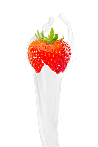 Milk Splash on Strawberry