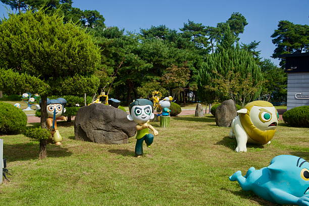 Fake rock in a park, closeup of photo
