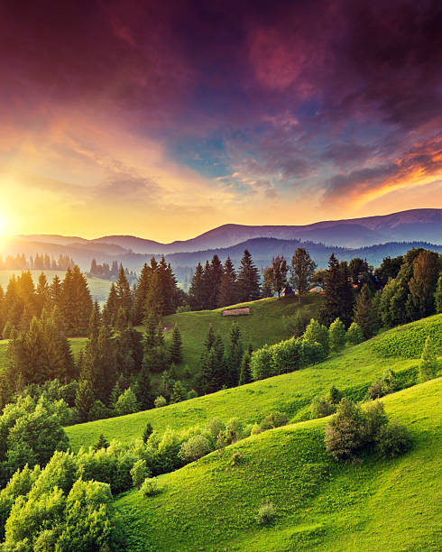 istock Majestic mountain landscape with colorful cloud. 2247655166