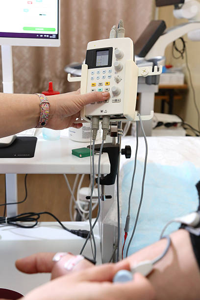 istock Electromyography. A man undergoes an examination on an electromyograph. A new field in medicine is electroneuromyography. 2247660016