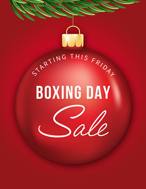 istock Christmas Boxing Day Sale Banner With Red Ornament 2247662983