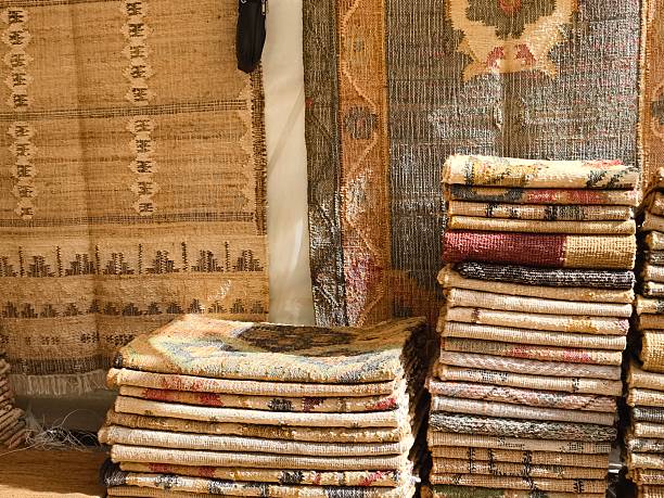 istock Handmade Jute sackcloth burlap texture background beige cream brown color. 2247663274