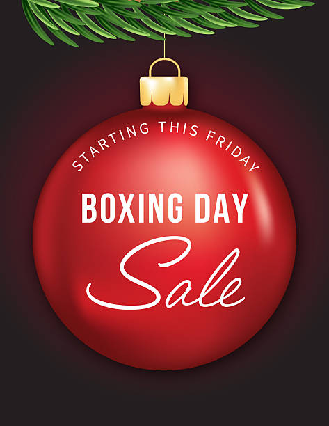 istock Christmas Boxing Day Sale Banner With Red Ornament 2247663464