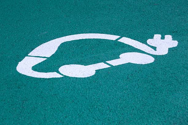 istock Electric car charging symbol on a parking 2247681104