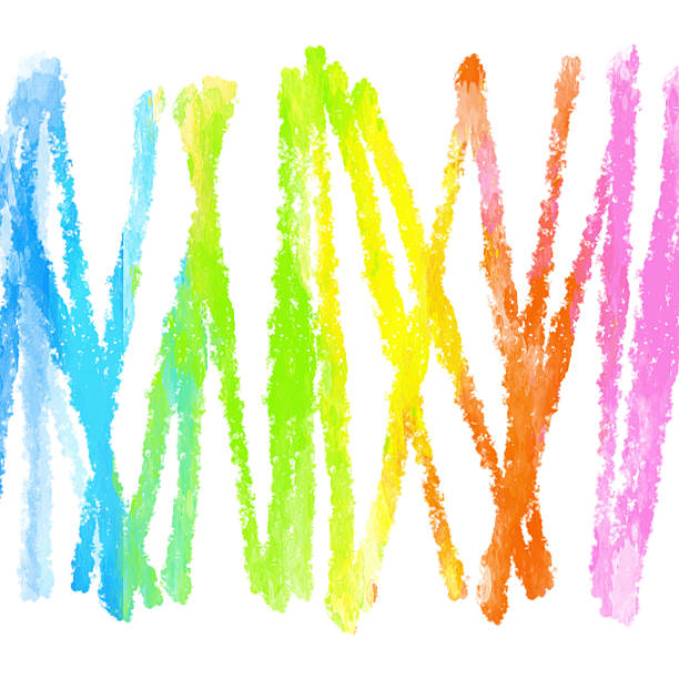 Abstract Watercolor Background of Cross Hatching Pattern in Rainbow Colors - Square