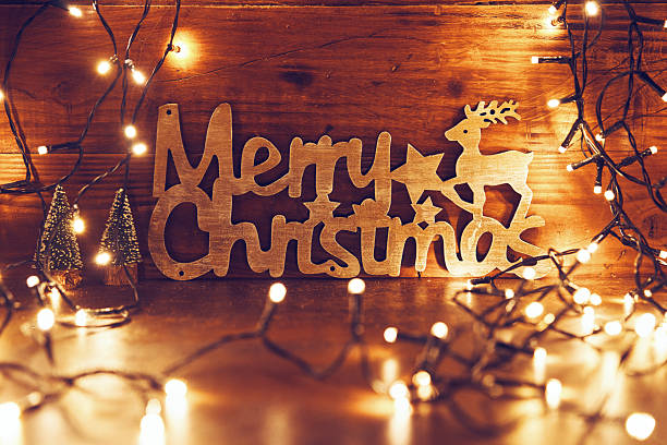 Christmas Decoration with Ornaments and Holiday Lights