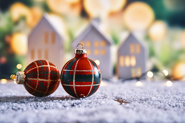 Christmas Decoration with Ornaments and Holiday Lights
