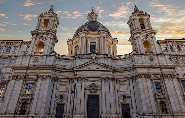 istock Chiesa di Sant'Agnese in Agone (The Church of Sant'Agnese in Agone) at the evening in Rome 2247686837