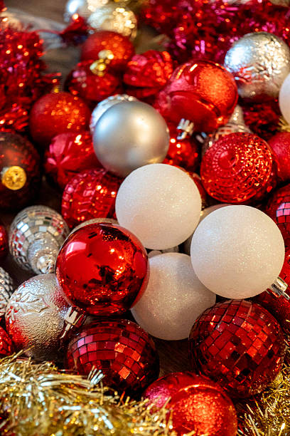 istock festive ornament details, brightly colored spherical decorations with gleaming and textured finishes 2247686886
