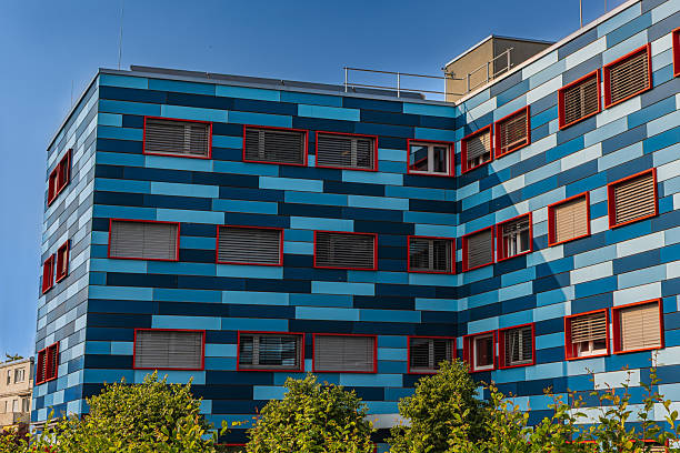 Passau, Bavaria, Germany October 4th 2022.Villa Ostuzzi (also: Villa Glass Shard) is a residential building built at the beginning of the 20th century, was named after its builder Aristide Ostuzzi.A broken glass villa is covered in a mesmerizing mosaic of sea-colored glass.