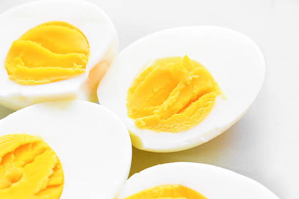 istock Boiled egg on a plate. Healthy food. 2247688093