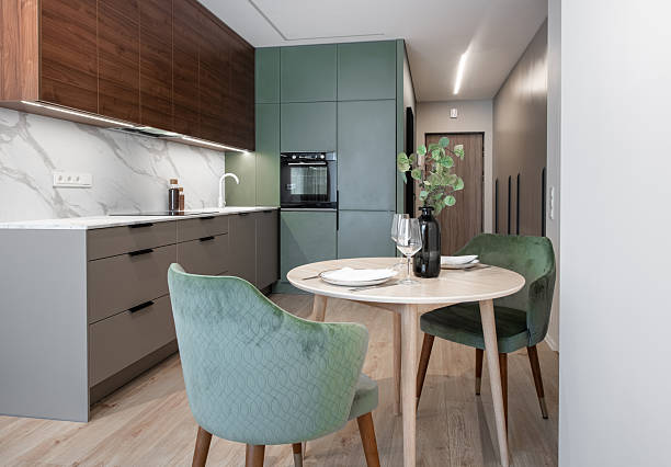 istock Modern Home Kitchen and Dining Area with Styled Furnishings and Elegant Design Elements 2247690438