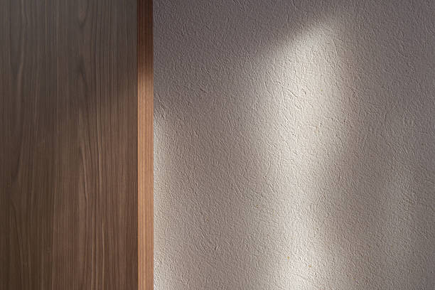 istock white textured wall, behind a wooden door 2247696411