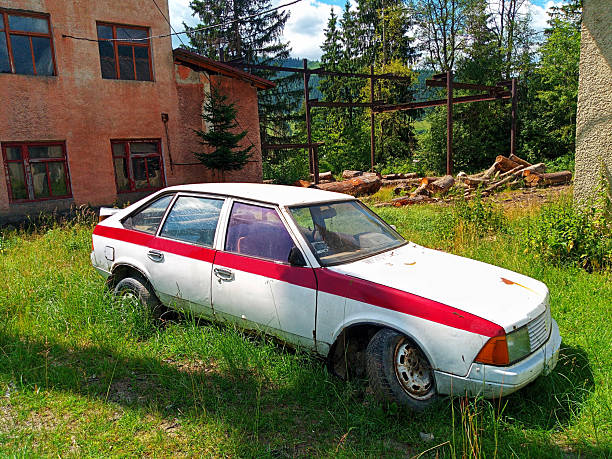 Old Renault parked in a garage
