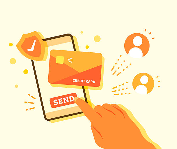 Digital Wallets, E-wallet. Mobile Banking and Sending Money.  E-wallet App. Vector Illustration.