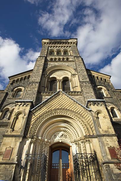 istock Grand stone church with intricate architecture 2247710680