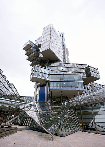 Futuristic modern office building exterior