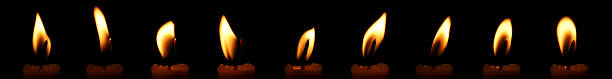 istock A candle flame is burning at night in close range, yellow light isolated on a black background. Concept for taking graphics for birthdays, Halloween, and Christmas. glow wick 2247718406