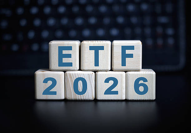 istock 2026 concept - ETF on Wooden cubes 2247719133