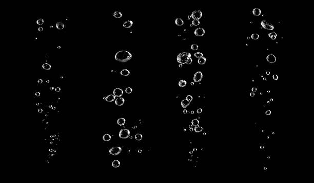 istock set water bubble white oxygen air isolated on a black background. underwater clear liquid with bubbles flowing up to the water surface. drop air in water 2247720037