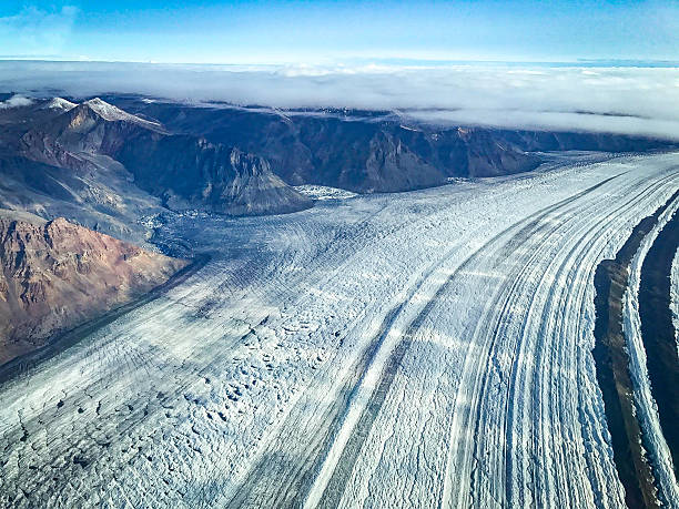 This glacier field stretches for miles in the interior of alaska