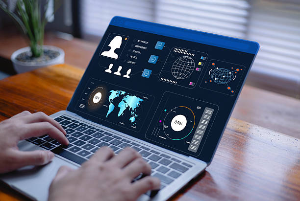 istock Business analysts use people icons and dashboards for data analysis and metrics connected to databases for finance, technology, operations, sales, marketing. 2247730041