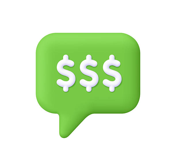 istock Green speech bubble with three white dollar signs. Banking, investment, money talk, financial discussion, business communication, wealth and profit concept. 3d vector icon. Cartoon minimal style. 2247730426