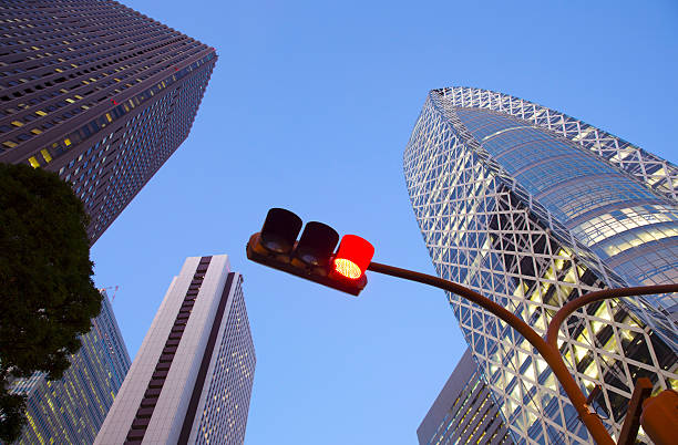 istock Tokyo, Shinjuku office tower and stoplight 2247735698